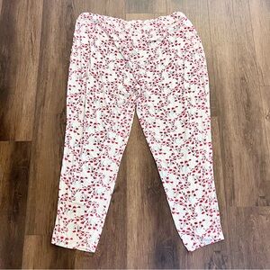Soma Women’s Cool Nights Ankle Sleep Pants Red White Floral Plus Size XXL